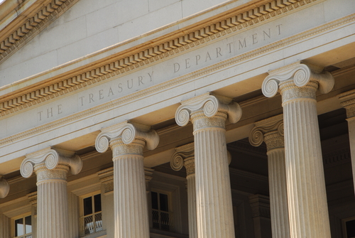 US Treasury The facade of the US treasury